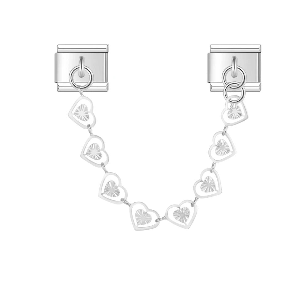 Herzen Charm-Kette Silber