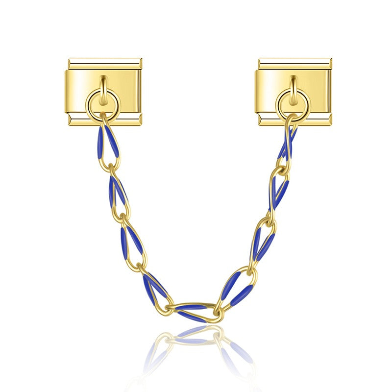 Farbige Charm-Kette Gold