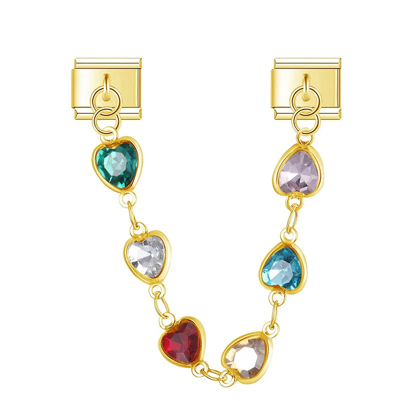 Herzen Charm-Kette Gold