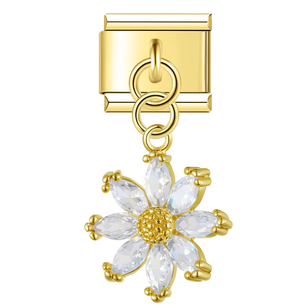 Gemstone Flower Gold Pendant