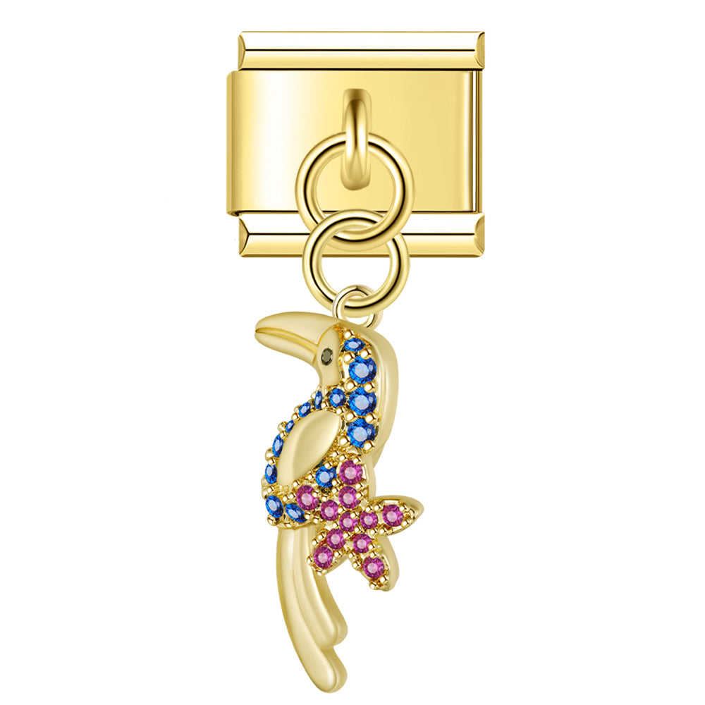 Glitter parrot pendant