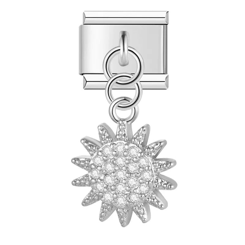 Silberne Sonne Anhänger