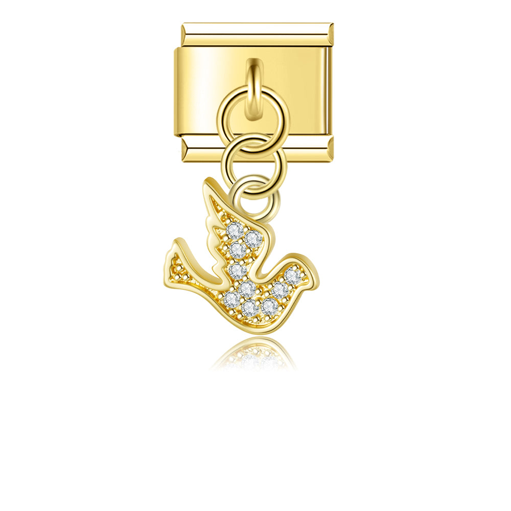 Taube Glitzer Anhänger