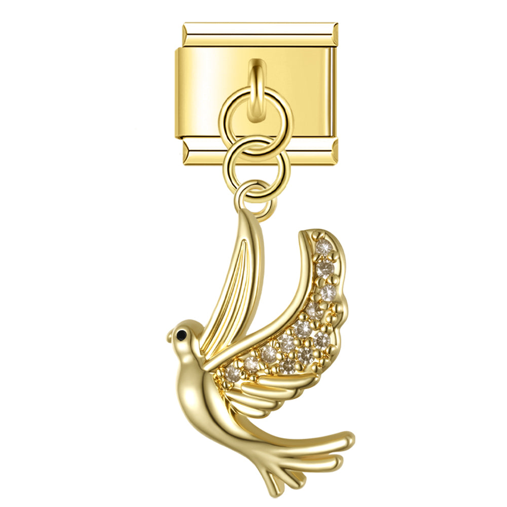 Glitter dove pendant