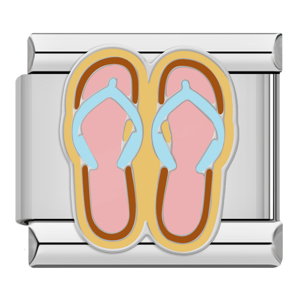 Silver flip flops