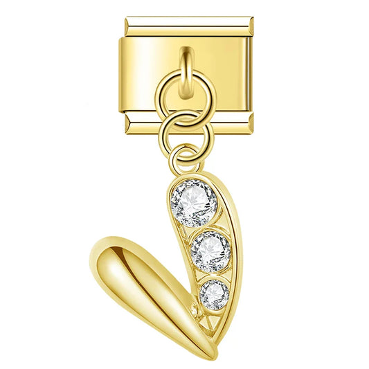 Glitzerherz Gold Anhänger