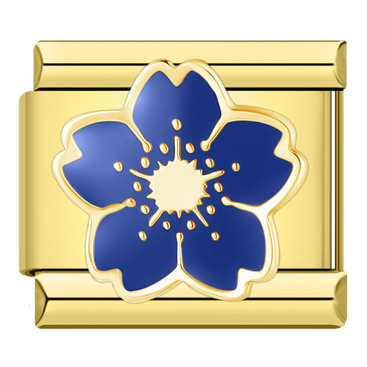 Blaue Blume Gold