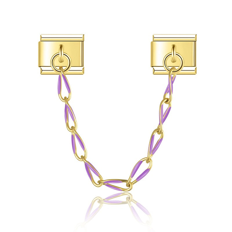 Farbige Charm-Kette Gold