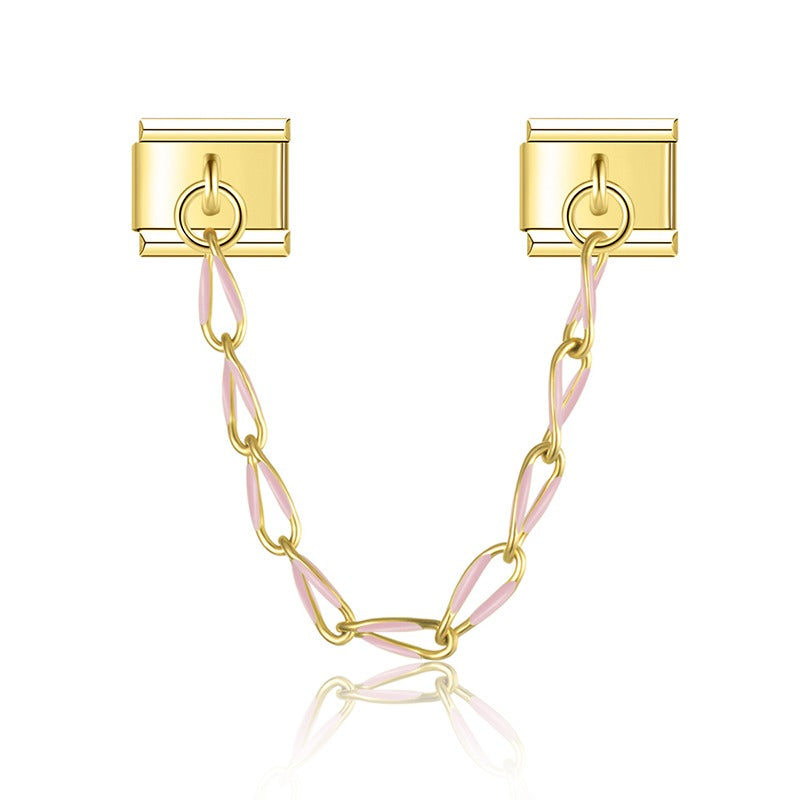 Farbige Charm-Kette Gold