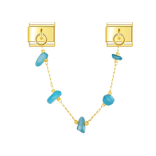 Turquoise stones charm necklace