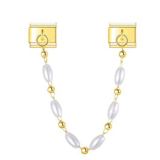 Beaded Gold Charm Necklace