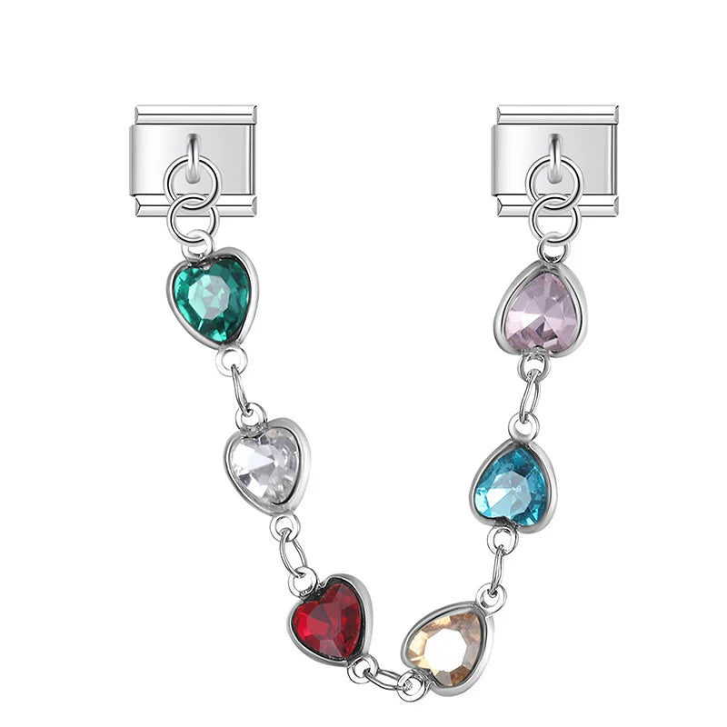 Herzen Charm-Kette Silber