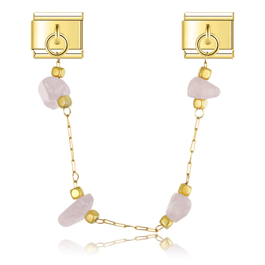 Rose quartz charm necklace