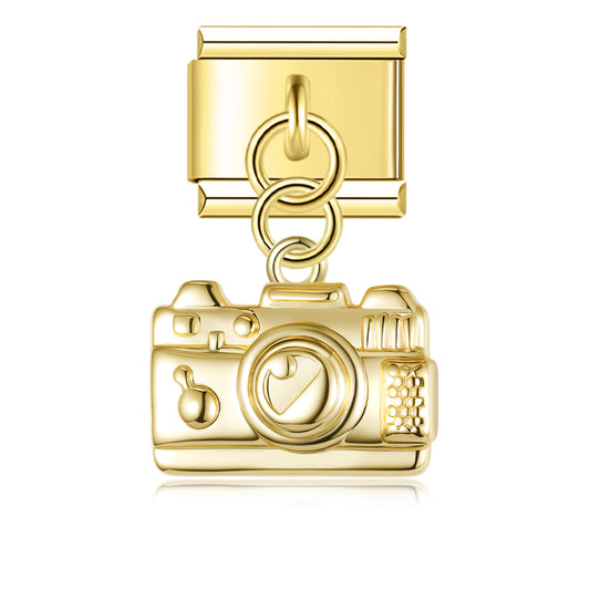 Golden camera pendant