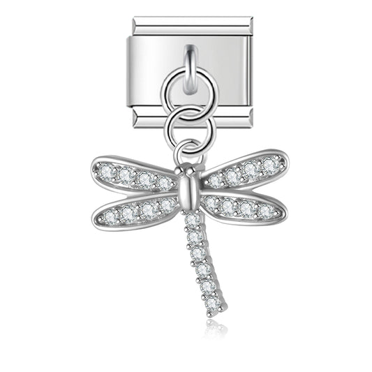 Glitter dragonfly pendant