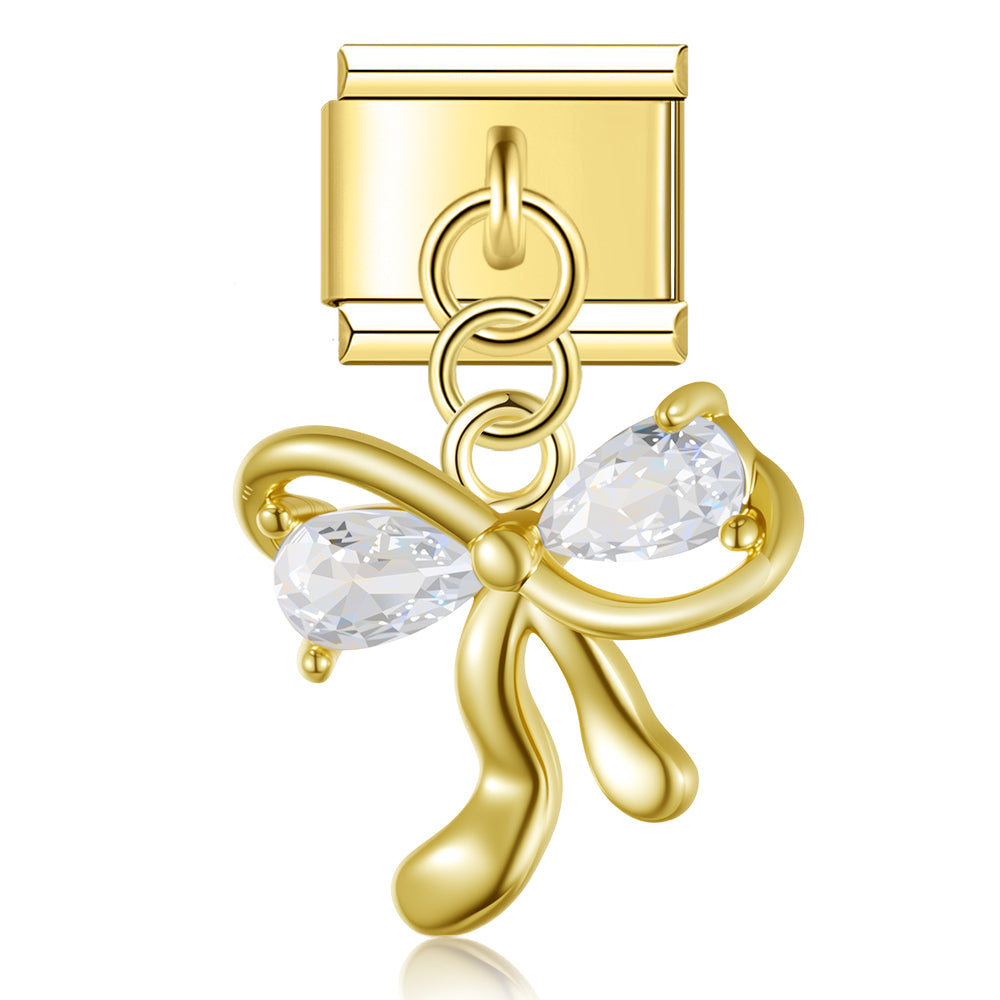 Edelstein Schleife Gold Anhänger