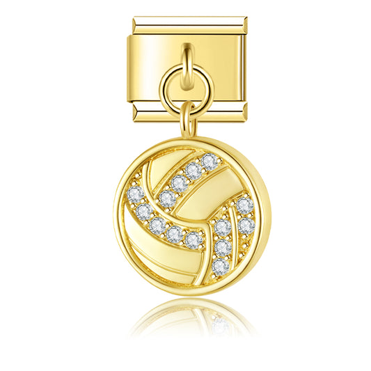 Volleyball glitter pendant