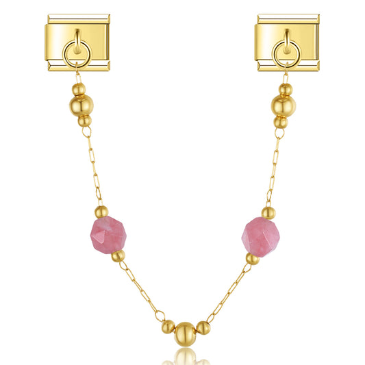 Rosa Perlen Charm-Kette