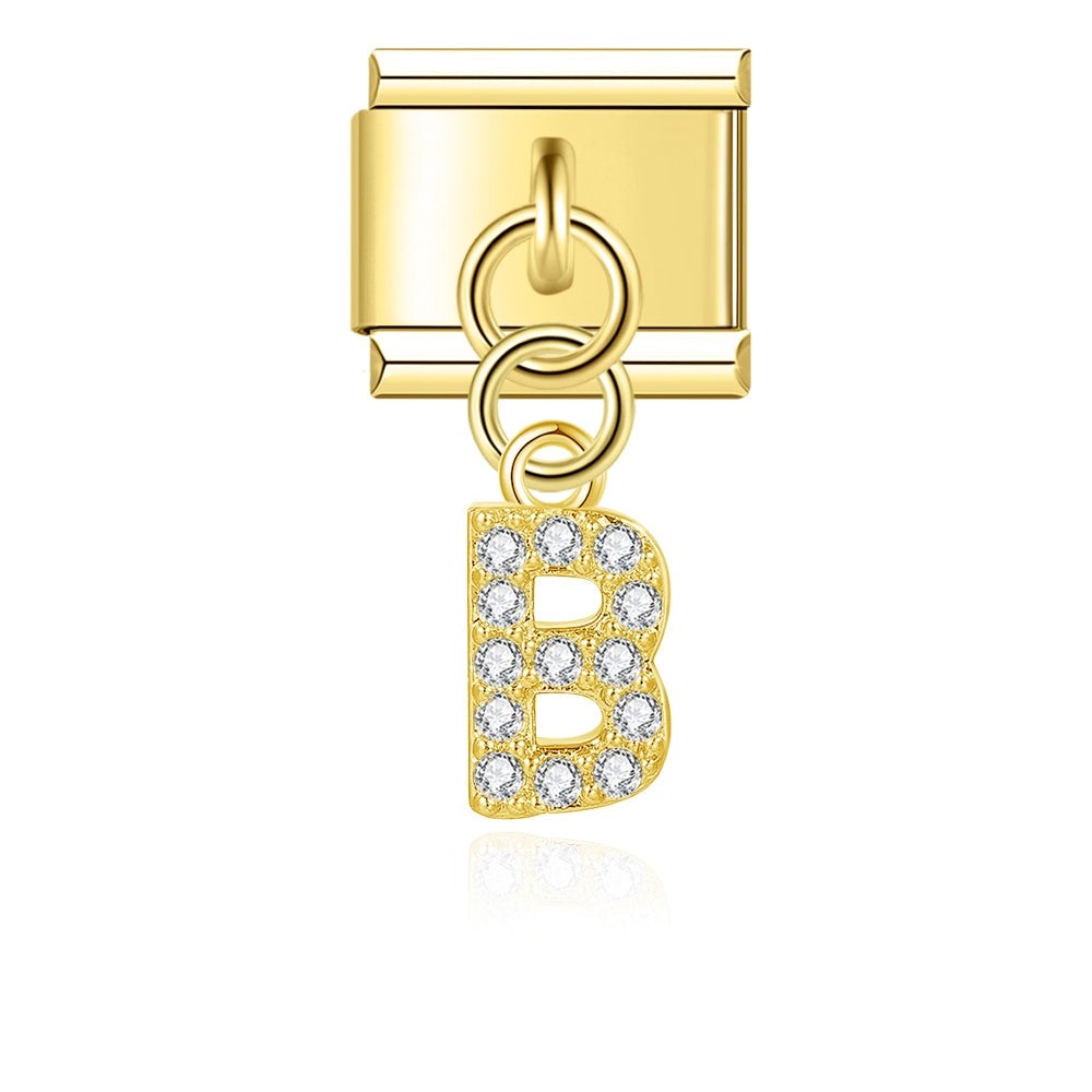 Hapiship 2023 High-Quality New Hollow Fashion Heart Square Charm Link Fit 9mm Stainless Steel Bracing Making Diy Jewelry DJ655