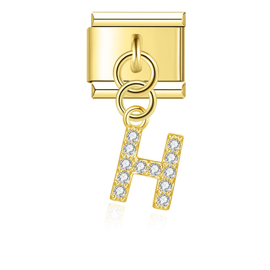 Hapiship 2023 High-Quality New Hollow Fashion Heart Square Charm Link Fit 9mm Stainless Steel Bracing Making Diy Jewelry DJ655