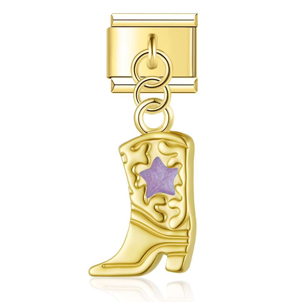 Cowboy boots star pendant