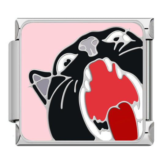 Fauchende Katze Silber