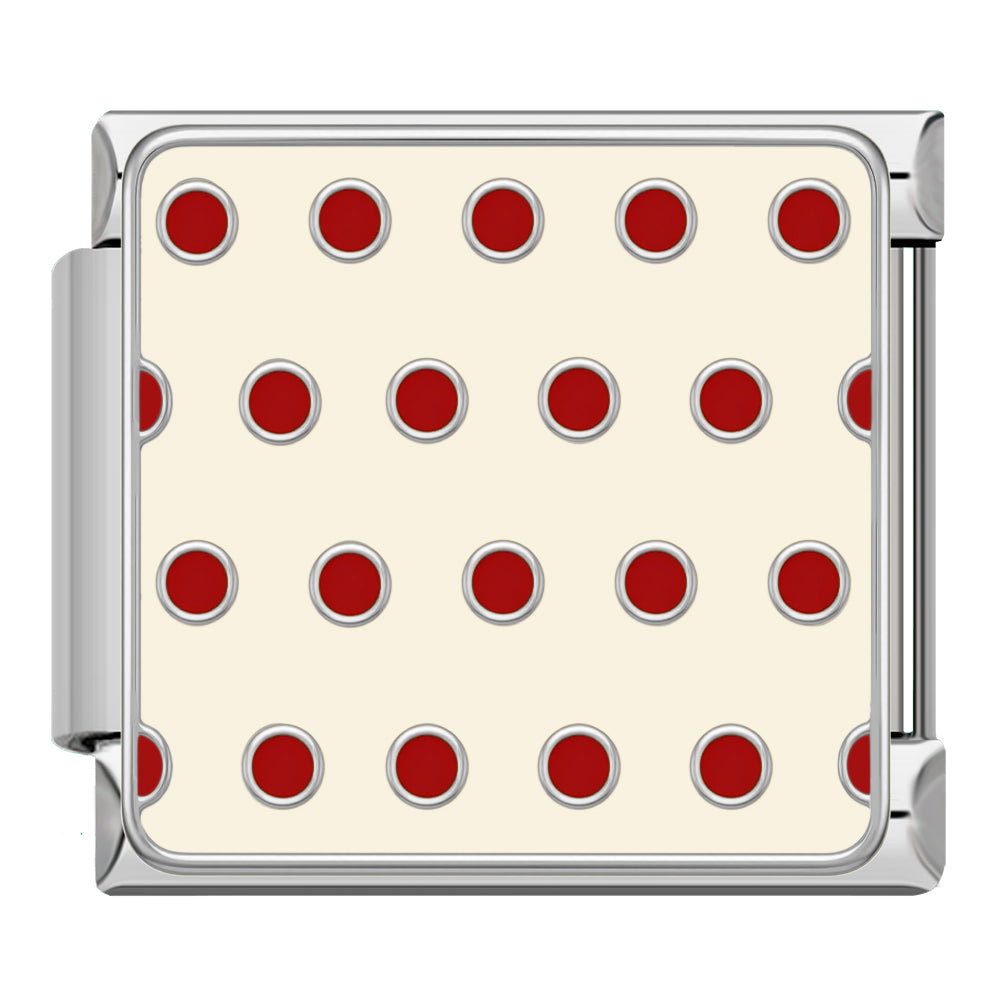 Rote Punkte Silber