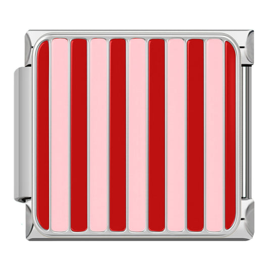 Pink/red striped silver