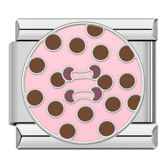Pink button silver