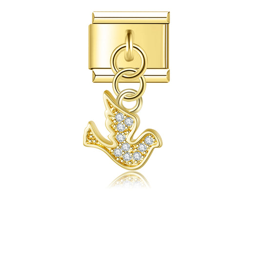 Taube Glitzer Anhänger