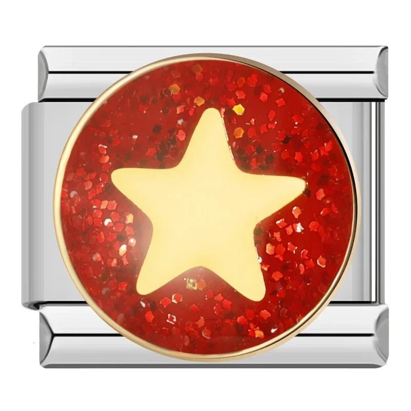 Stern mit rotem Glitzer