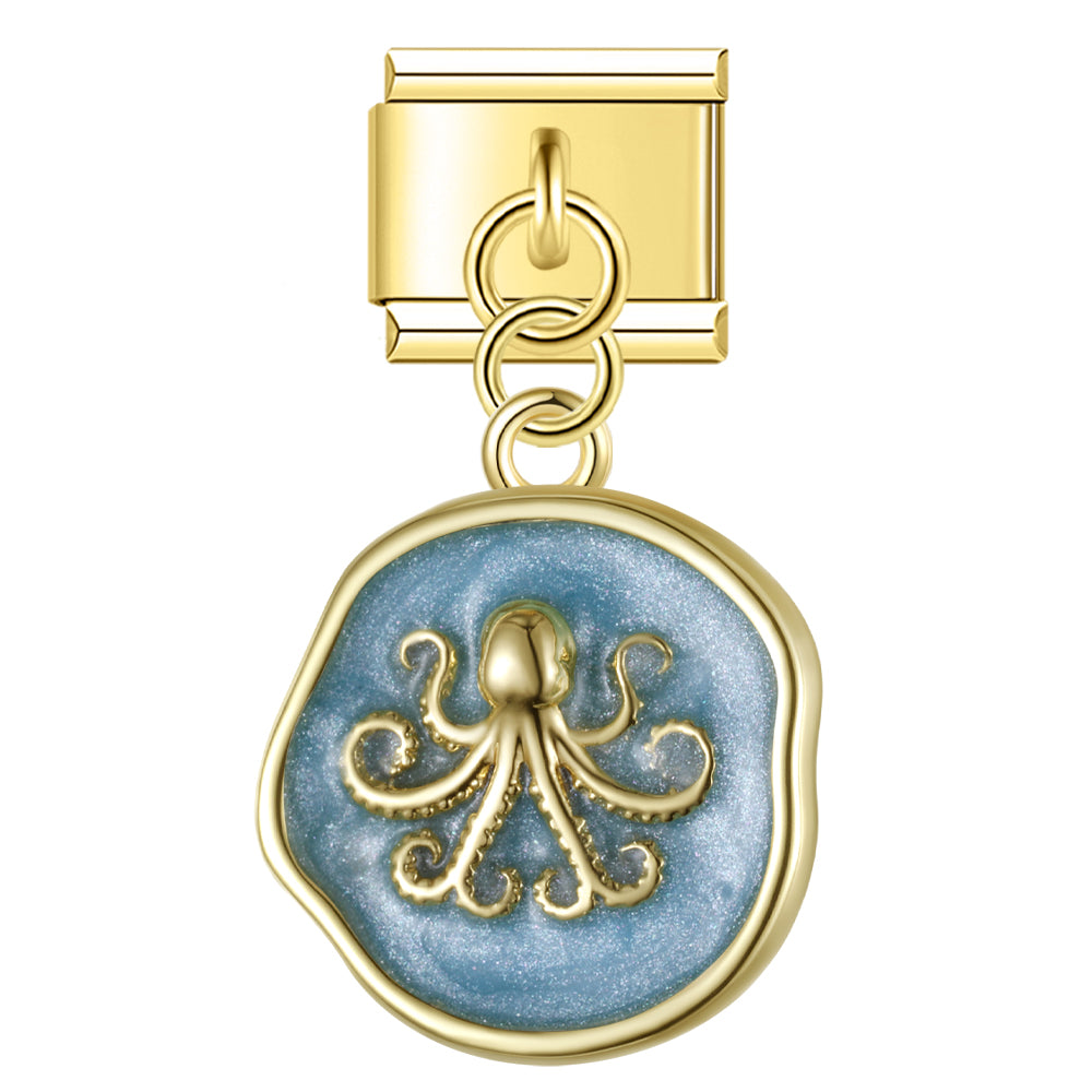 Oktopus Anhänger blau