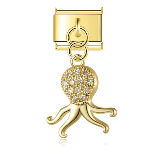 Glitzer Oktopus Anhänger