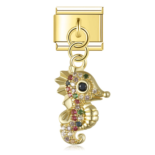 Seahorse glitter pendant