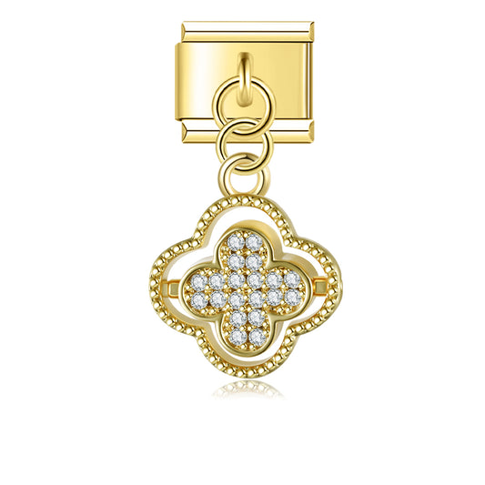 Kleeblatt Glitzer Anhänger