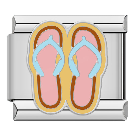 Silver flip flops