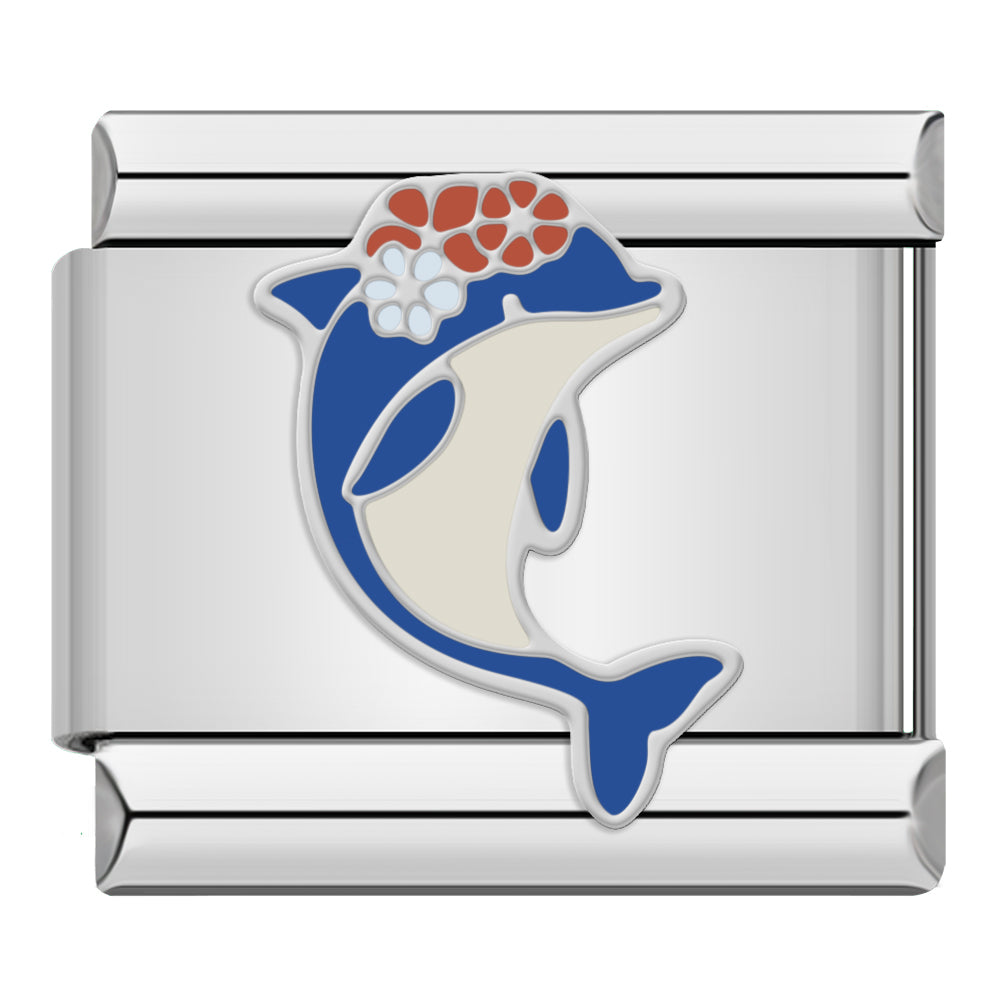 Blumen-Delfin Silber