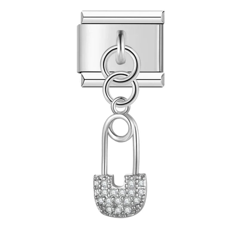 Paper clip pendant silver