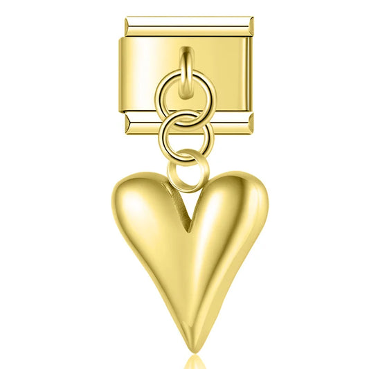 Hapiship 2023 High-Quality New Hollow Fashion Heart Square Charm Link Fit 9mm Stainless Steel Bracing Making Diy Jewelry DJ655