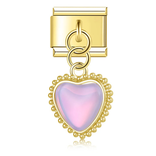 pink pearl heart pendant