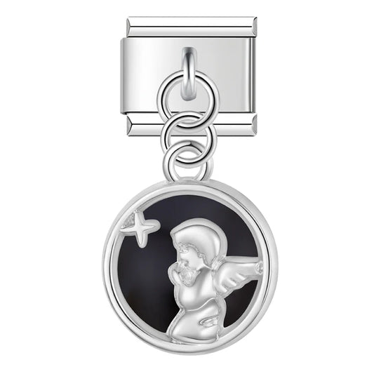 Hapiship 2025 Wholesale Romantic Round Turtle Italian Charm Fit 9mm Stainless Steel Bracelet Drop Satiping Women Jewelry DJ1317