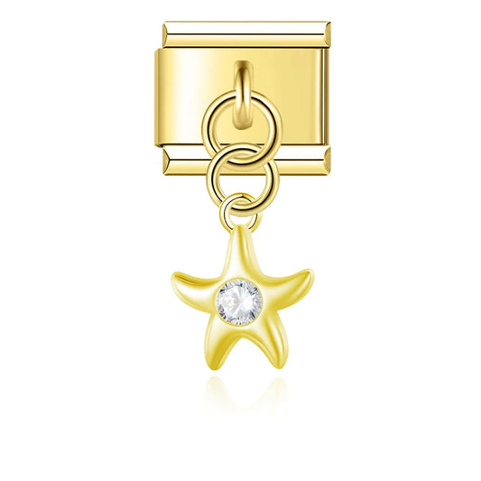 Seestern mit Glitzerstein