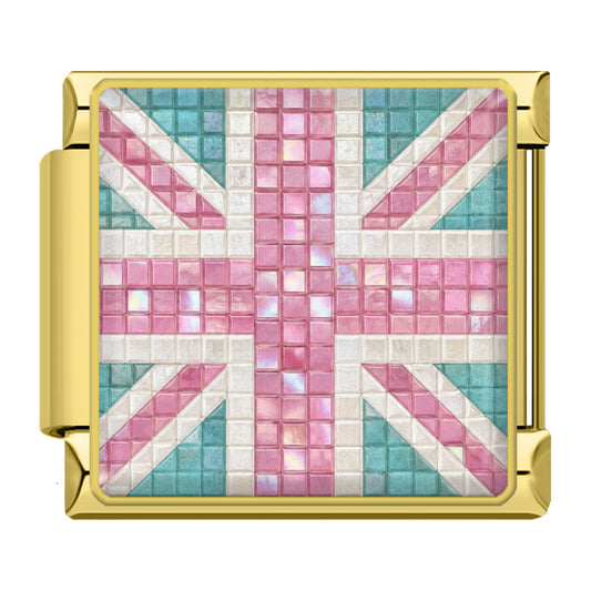 Mosaik Flagge England Gold