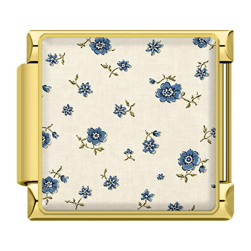 Blaue Blümchen Gold