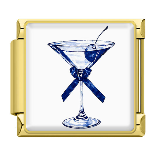 Blaues Cocktailglas Gold