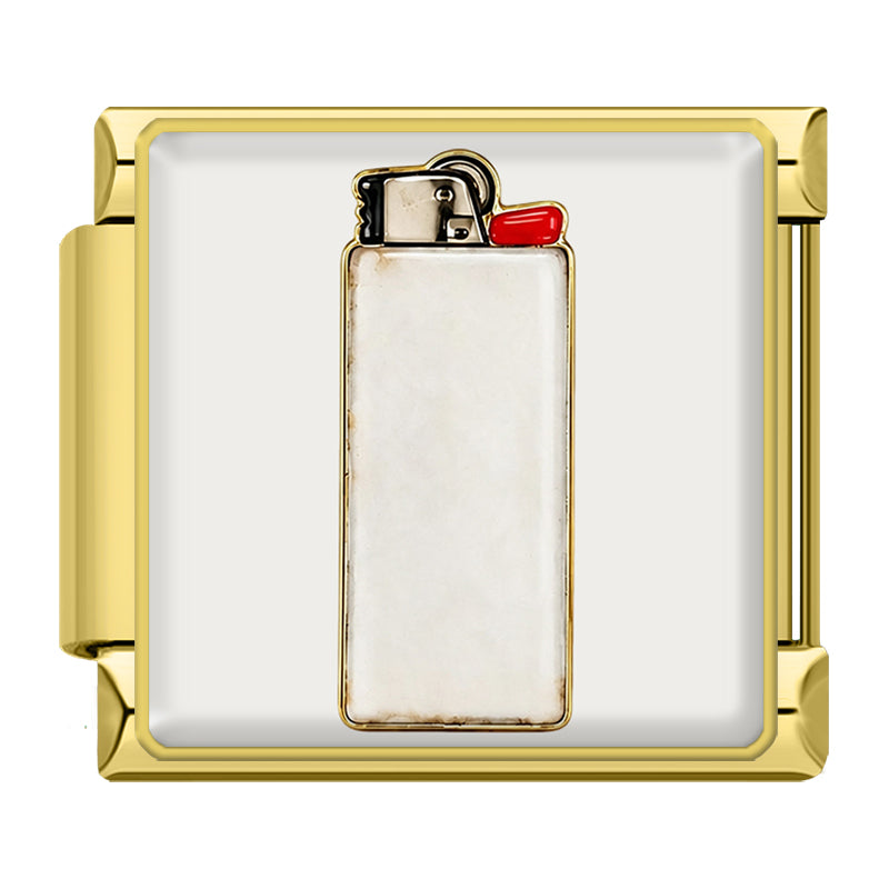 Weißes Feuerzeug Gold