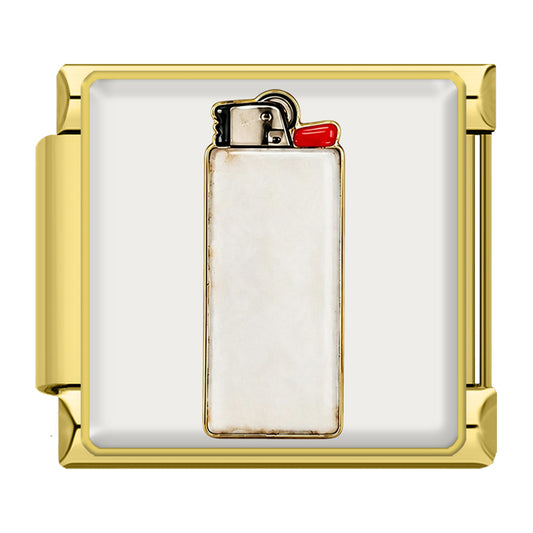 Weißes Feuerzeug Gold