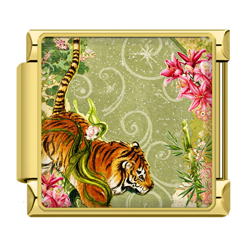 Gemalter Tiger Gold