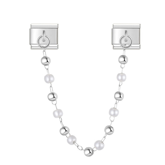 Pearl charm necklace 2.0 silver
