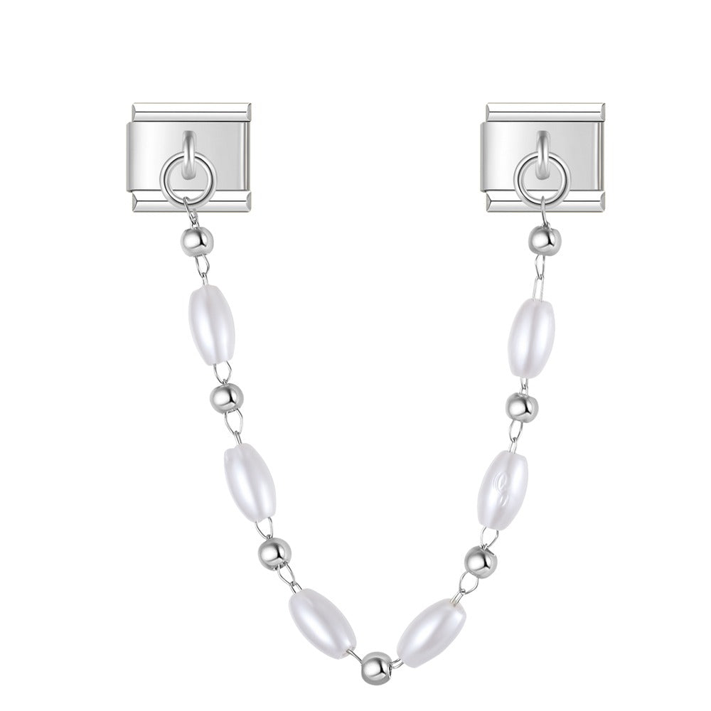 Perlen Charm-Kette Silber
